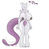 Gros seins Mewtwo mamelons nue plaine fond Pokemon 1059398