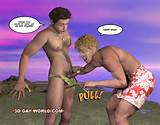Cartoon porno avec deux mecs gays sur les balises de plage Gay animÃ©s Sexy