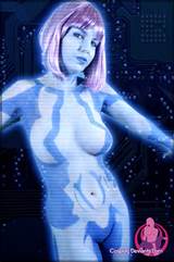 Halo Cortana Bodypaint Cosplay Cosplay dÃ©viants 1 Jpg